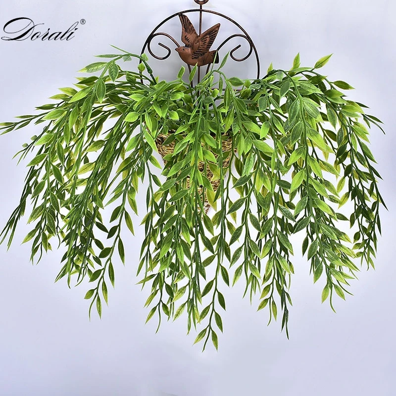 

5 forks green Hanging Plant Artificial Willow Wall Home Decoration Balcony Decoration Flower Basket Accessories vine potted