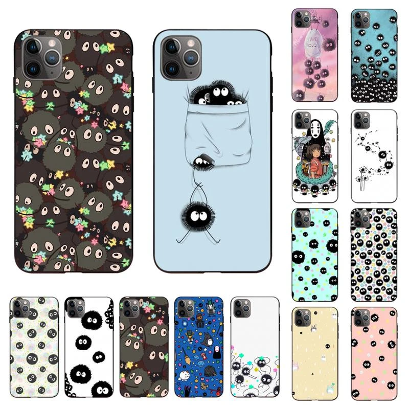 Studio Ghibli Spirited Away Soot Totoro Phone Case for iPhone 13 11 12 pro XS MAX 8 7 6 6S Plus X 5S SE 2020 XR cover case for iphone 13 pro max