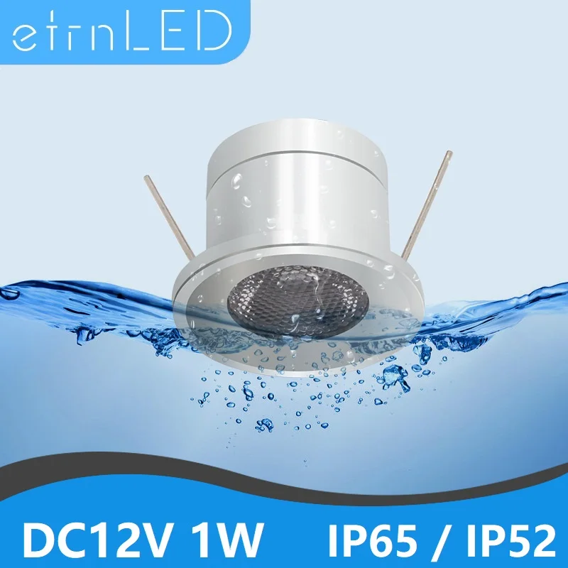 etrnLED Waterproof Led Spot Lights Outdoor IP65 DC12V 1W Interior Kitchen Bathroom Lamp Bath Sauna Recessed Ceiling Downlight