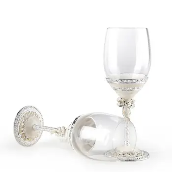 

Enamel Champagne Toasting Flutes Cup Wedding Accessories With Gift Box Set of 2 NEW