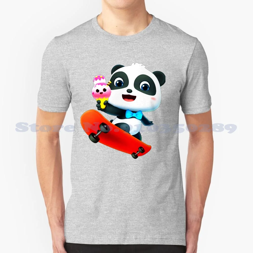 Kiki E? Panda Loves Ice Cream Custom Funny Vendita Calda Tshirt Kiki Babybus Baby Bus Bambini Bambini Cartoon Bambini Bambini Idee Per Bambini