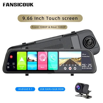 

9.6'' 4G ADAS Android 8.1 2GB RAM Car DVR 1080P Dual Lens Dash Camera GPS Wifi FM Bluetooth Auto Registrator Rearview mirror Z55