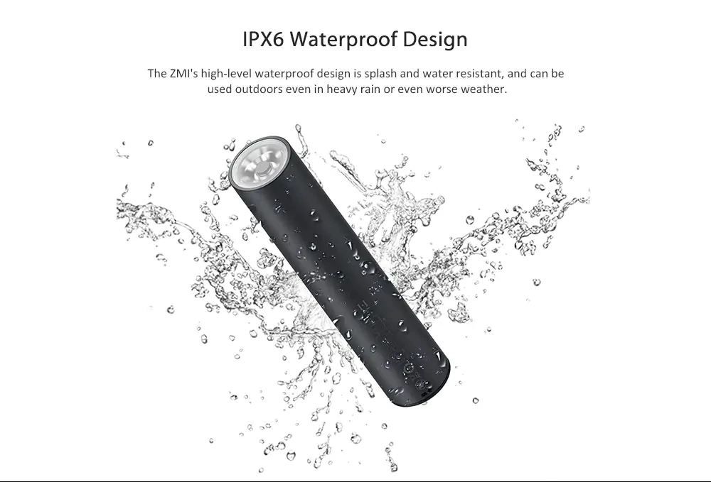 Xiaomi ZMI  LED flashlight power bank Support USB Charge For iphone Samsung Huawei Flashlight 5000mAh Torch Ultra Bright Light (6)