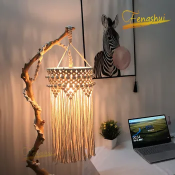 

Nordic Hand-woven Cotton Rope LED Pendant Lamp Lighting Retro Interior Art Pendant Lights Restaurant Cafe Attic Hanging Lamp
