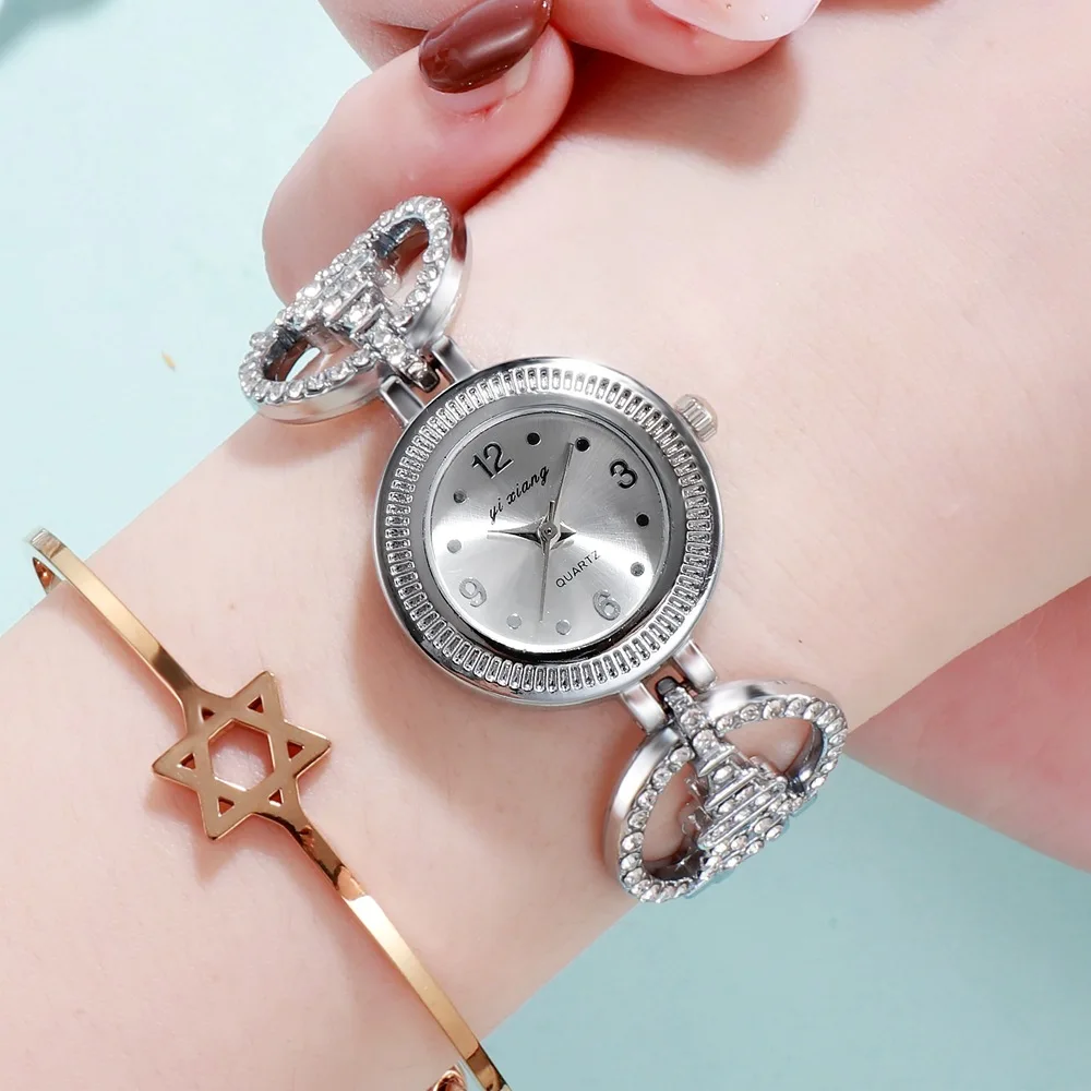 Fashion diamond-studded tower bracelet watch Korean version of the small dial ins female watch trendy decorative watch