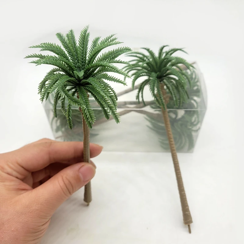 Livhil 20 Pcs Coconut Palm Model Trees, Scenery Model Plastic
