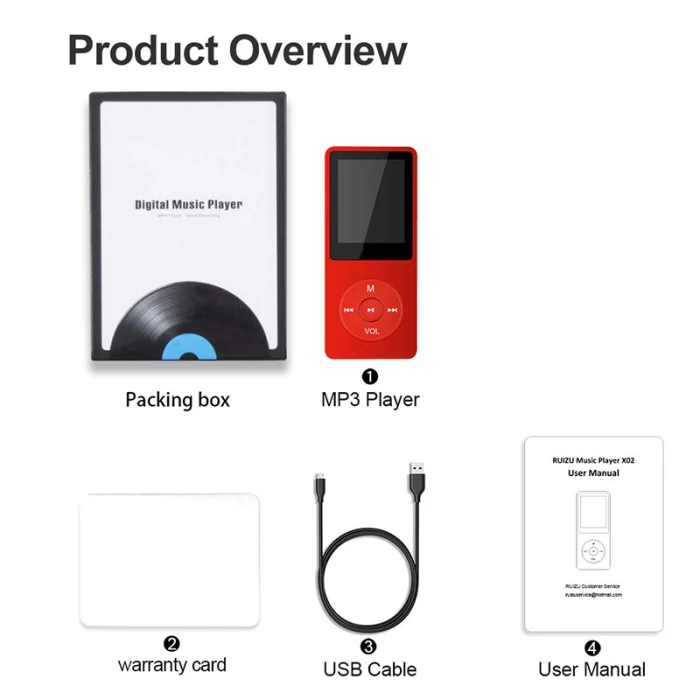 Sports MP3 Player Recording Pen with E-book Reading Picture Browsing FM Radio Function DU55