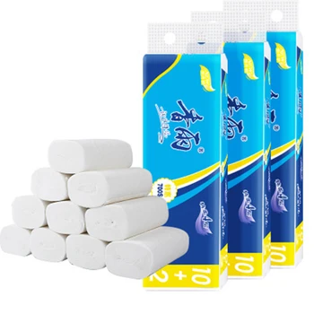 

12 Rolls/set White thick paper towel household toilet paper household kitchen Raw Wood Pulp coreless paper towels