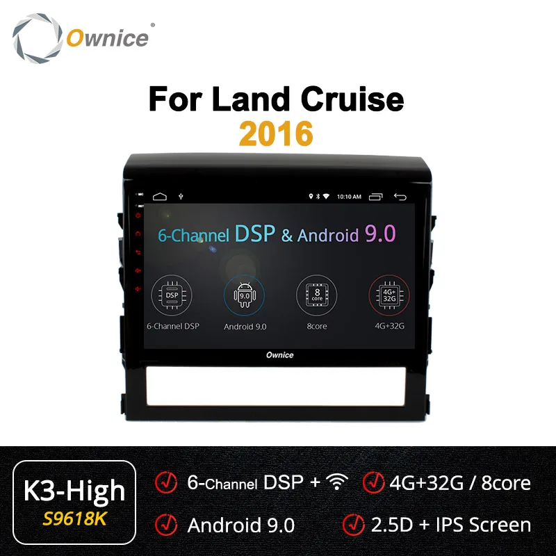 S9618 K3-High Ownice K1 K2 K3 K5 K6 Восьмиядерный 2 Din Android 9,0 автомобильный dvd-плеер для Toyota Land Cruiser с радио 360 панорама DSP 4G LTE - Цвет: S9618 K3-High