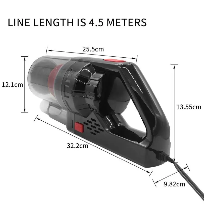 Handheld Auto Interior Vacuum Cleaner Support Drop Shipping 6000pa Strong Power Car DC12V 150W Cyclonic Portable