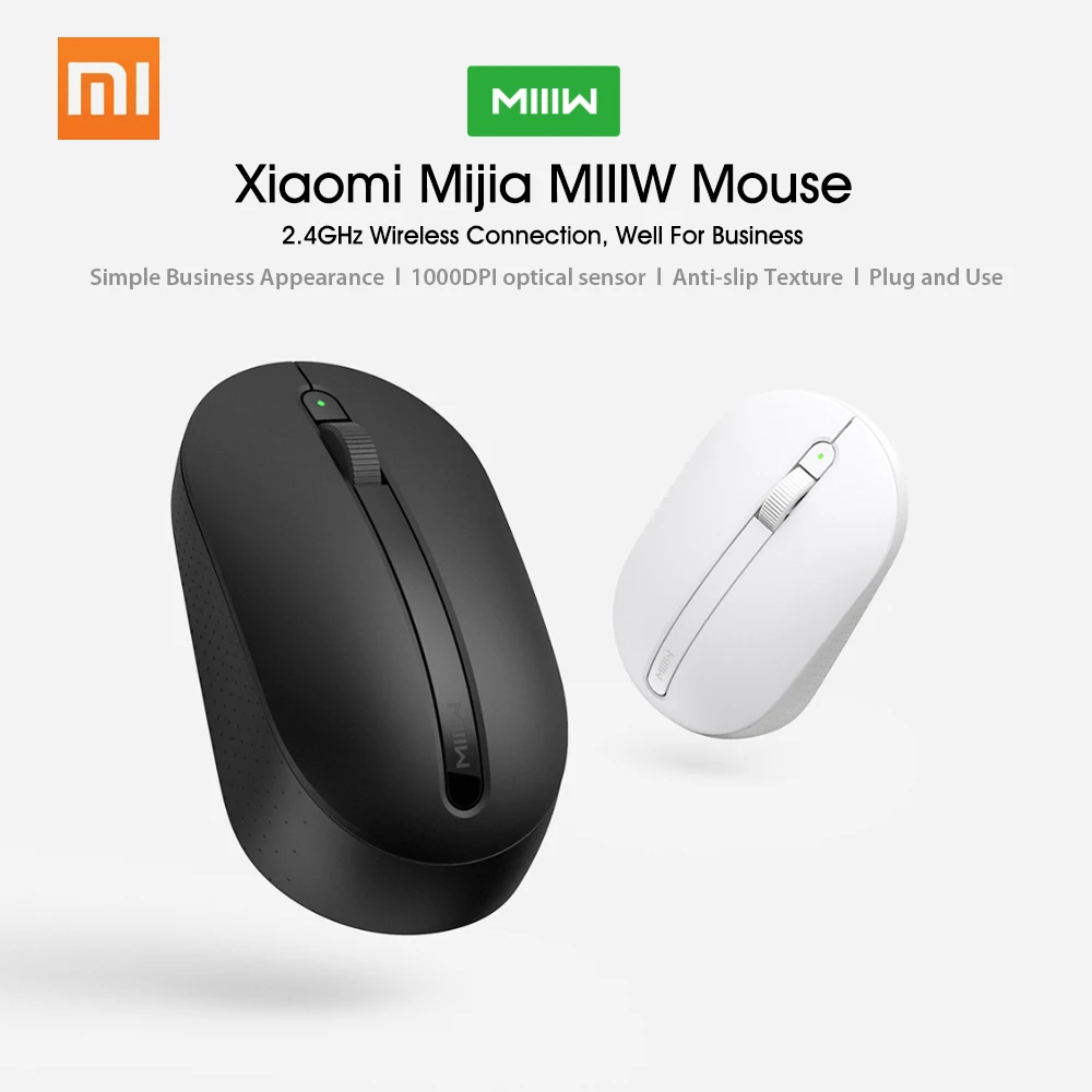 Xiaomi Original MIIIW 2.4GHz Wireless Mouse 1000DPI Gamer for Home Office Laptop Non-slip texture Fully symmetric design | Компьютеры и