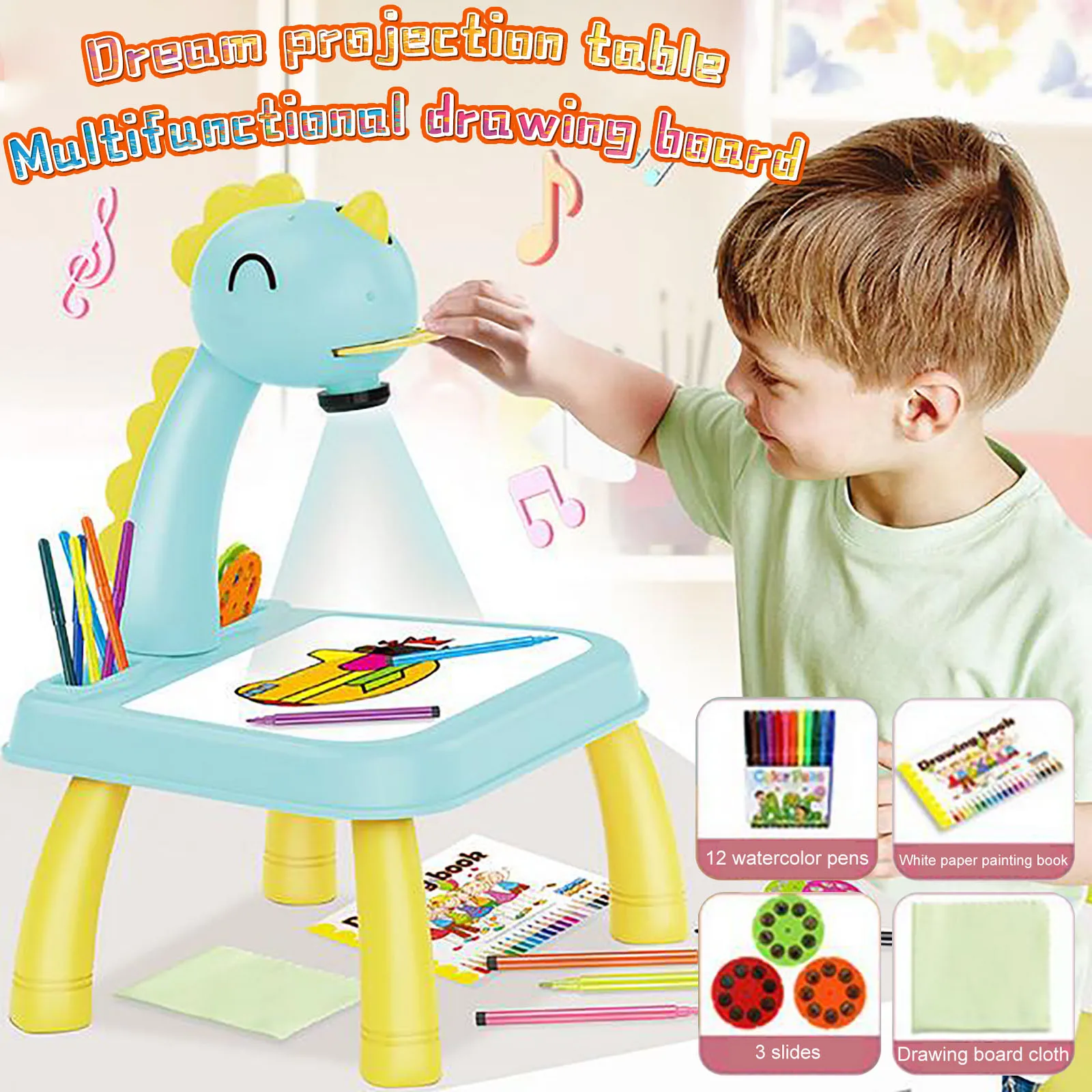 Moedig nakomelingen Continu Kinderen Led Projector Schilderen Art Tekening Tafel Licht Speelgoed Voor  Kinderen Schilderen Board Bureau Educatief Verf Gereedschap Speelgoed -  AliExpress