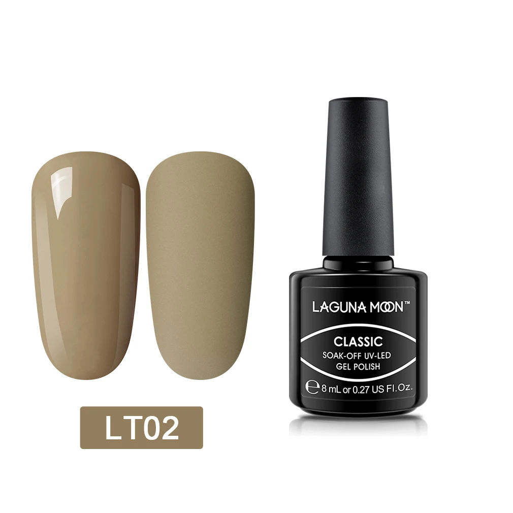 Lagunamoon 8ml Camel Brick Red Color Gel Nail Polish Matt Top Needed Semi Permanent UV LED Enamel Lacquer Hybrid Varnish GelLak - Color: LT02