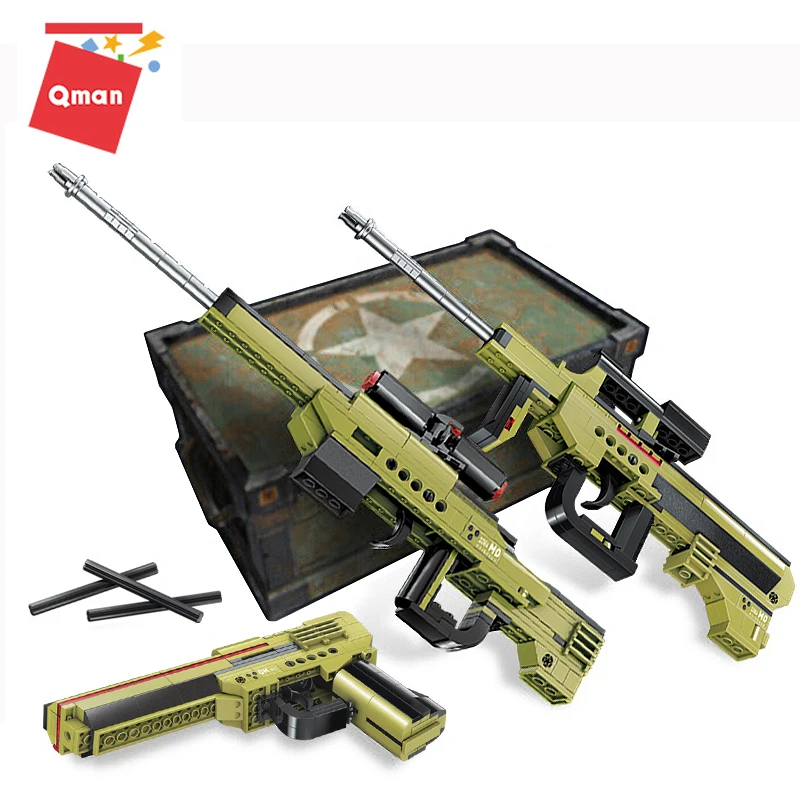 QMAN 202 шт военные ww2 swat строительные блоки Desert Eagle Пистолет кирпич снайперская