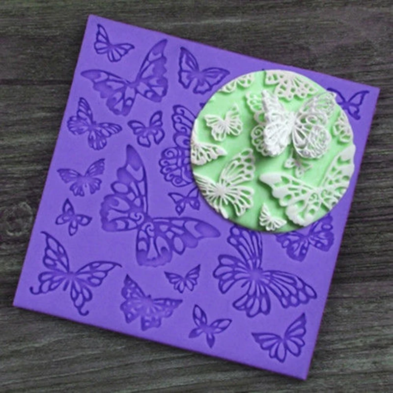 3D Butterfly Lace Silicone Fondant Mould Cake Chocolate DIY Crafts Baking Mold