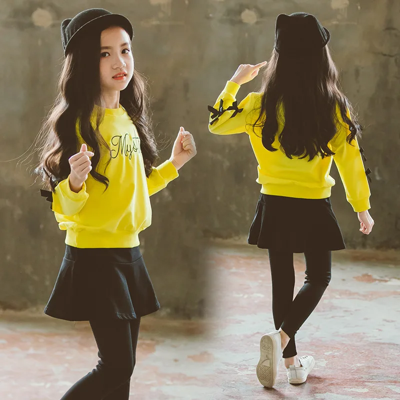 

Spring Clothing New Style Girls 2020 New Style Korean-style Trend CHILDREN'S Sweater Long Sleeve Two Case Big Boy Western Style