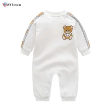 

New spring High Guality fashion style baby clothes boy girls printed bear cotton Toddler newborn baby romper 0-24 months