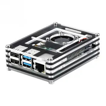

Heatsinks Dust Resistant Acrylic Case Durable Home Protective For Raspberry Pi 4 PC Acceossries