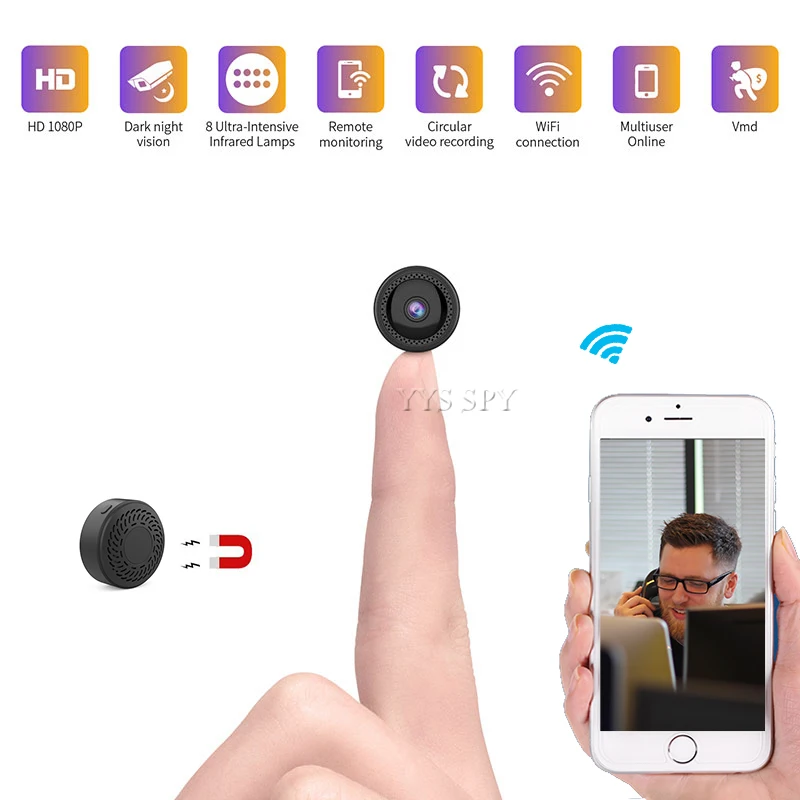 Мини камера видеонаблюдения Gizli Kamera Wi Fi 1080P HD IP дистанционное управление ночное