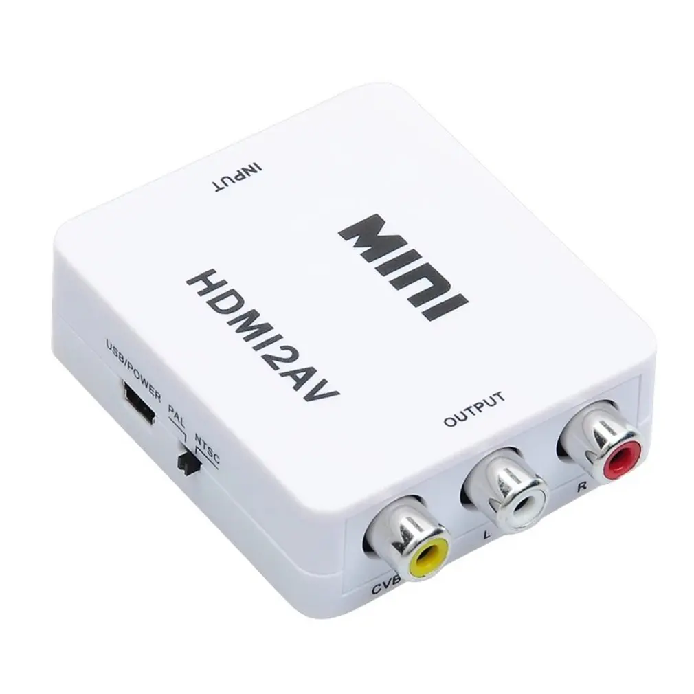 Hdmi To Av/Rca Cvbs Adapter 1080P Video Converter Hdmi2Av Adapter Converter Box Support Ntsc Pal Output Hdmi Av Adapter