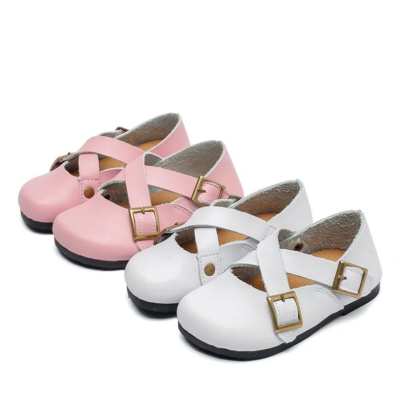 

New Style Spring Genuine Leather Children Casual Multi-color Double Velcro Shoes