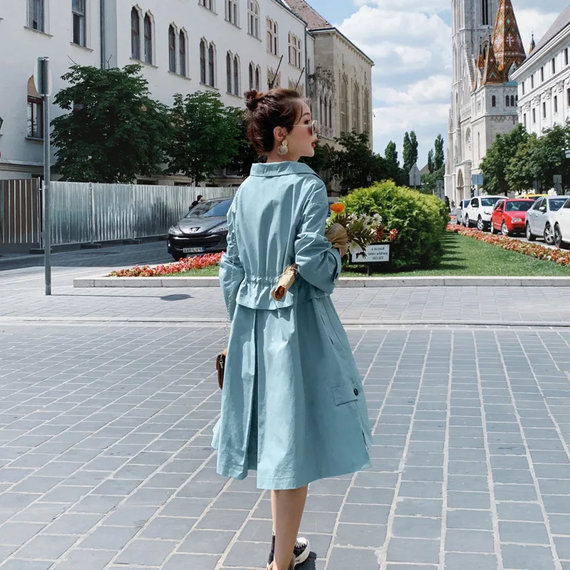 

Trench Coat Women's Mid-length Korean-style 2019 Spring And Autumn New Style WOMEN'S Dress Loose-Fit Slimming Commuting Casual E