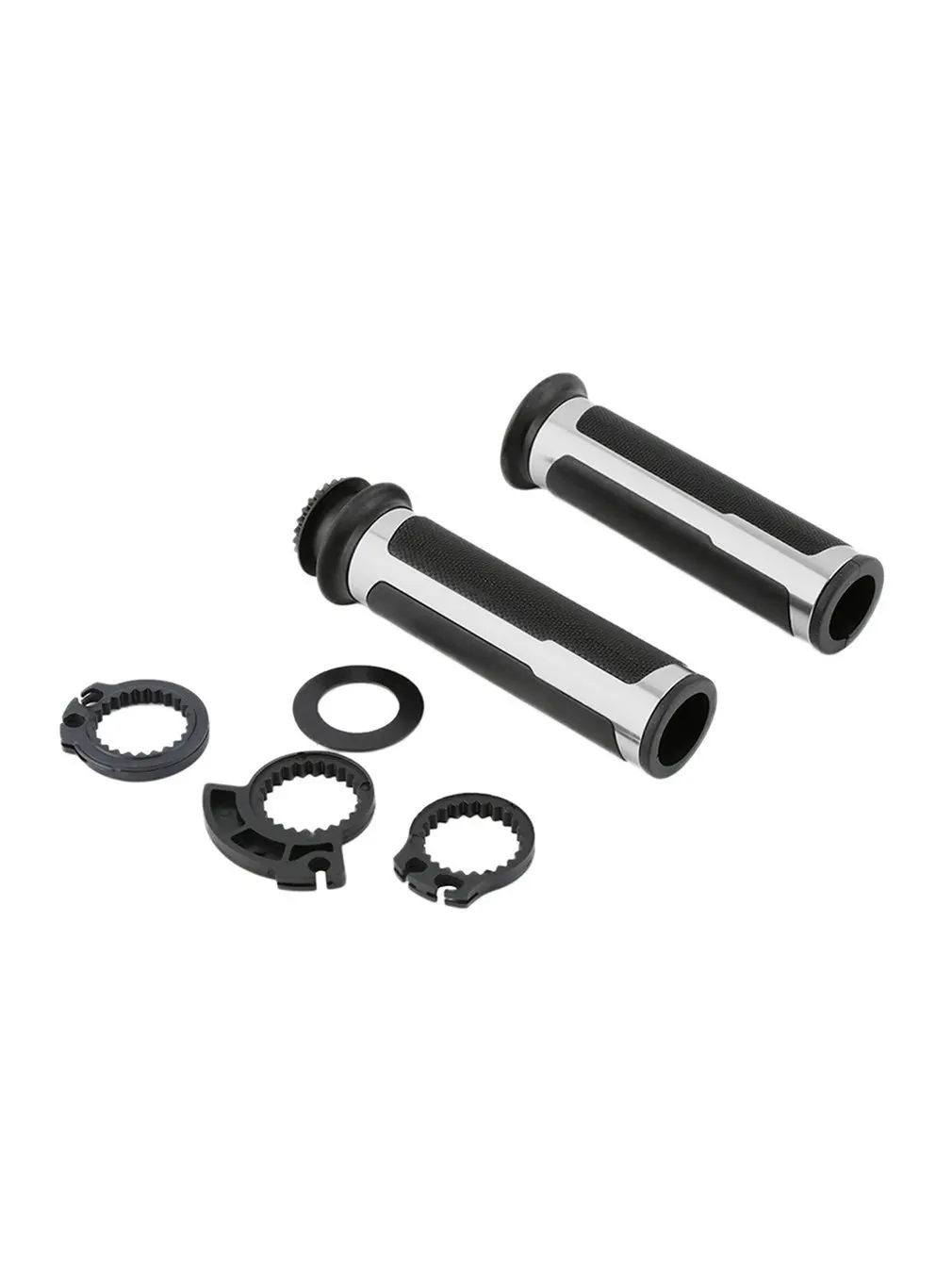 One Pair Universal Motorcycle Bike 22mm Handle Bar Hand Grips Plastic Rubber