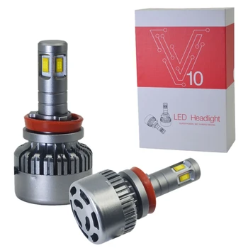 

New V10 H11/H8/H9 Car Led Headlights 9600Lm 120W 12V Fog Lights General Headlights Car Led Lights Silent Fans Car Bulbs Led