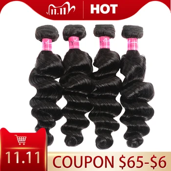 

ZZY Fashion hair Loose Deep Wave Bundles Brazilian Hair Weave Bundles Human Hair Extensions 4 Bundles non-remy Hair Bundles