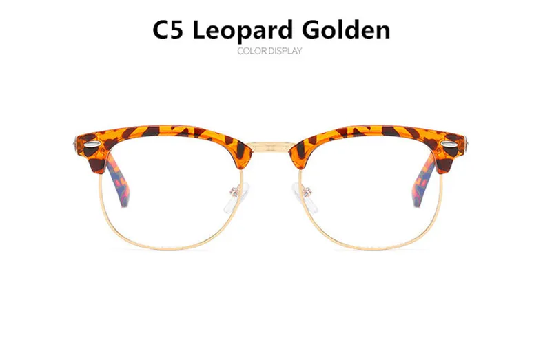 Diopter-0,5-1,0 до-6,0 ультралегкие заклепки голубое покрытие готовое близорукость очки для женщин и мужчин ретро студенческие близорукие очки - Цвет оправы: Leopard Golden