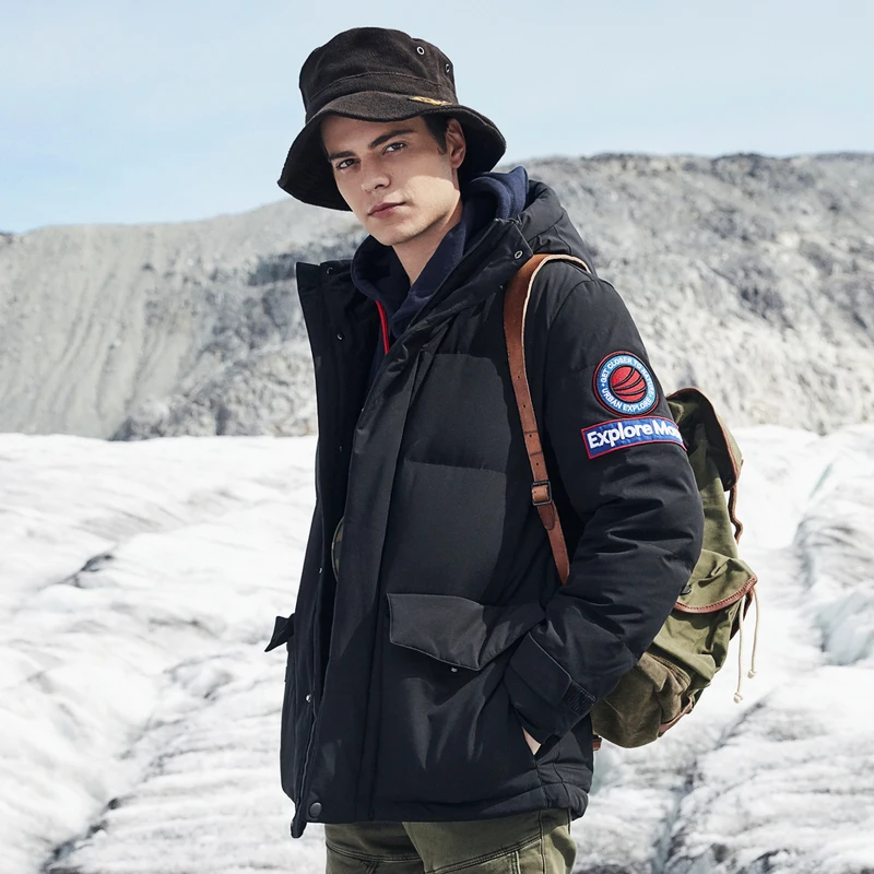 

BOSIDENG new harsh winter goose down coat for men thicken outwear waterproof windproof hooded high quality deep winter B80142141