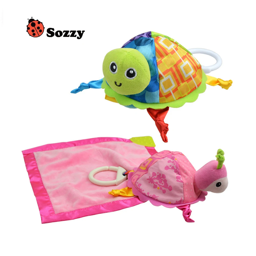 1pcs Sozzy Baby Rattle Toys Sozzy Little Turtle Plush Toys Infant