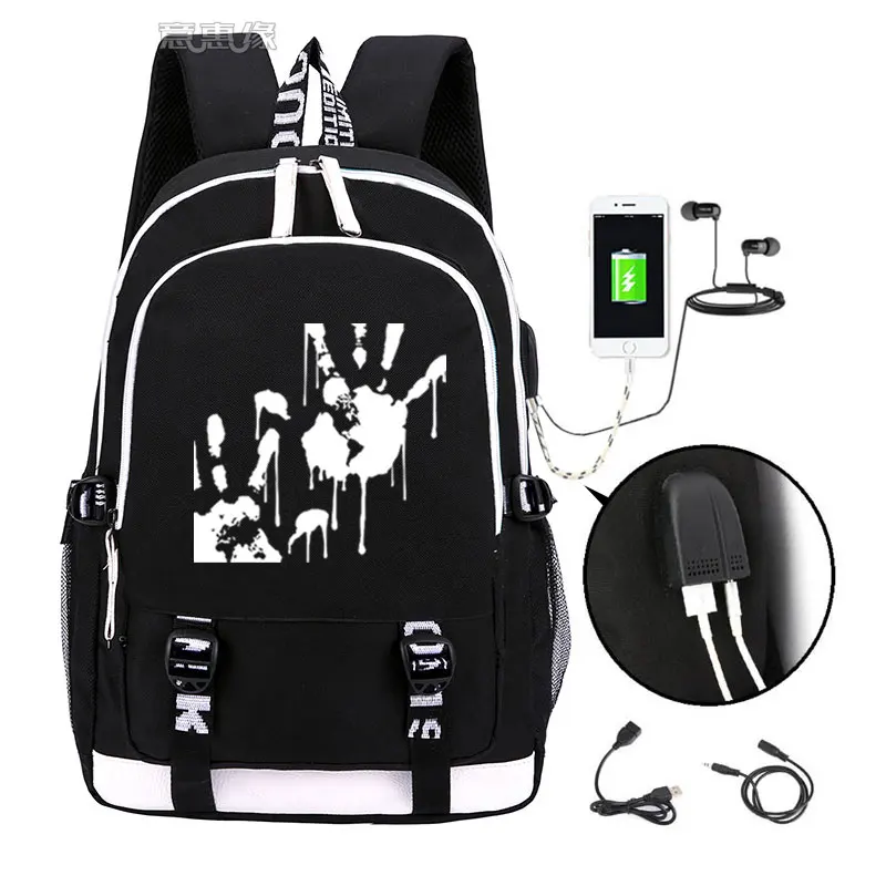 Рюкзак со странностями смерти, Модный usb рюкзак для ноутбука, школьная сумка для девочек и мальчиков, Подростковая детская классная сумка для книг - Цвет: 06