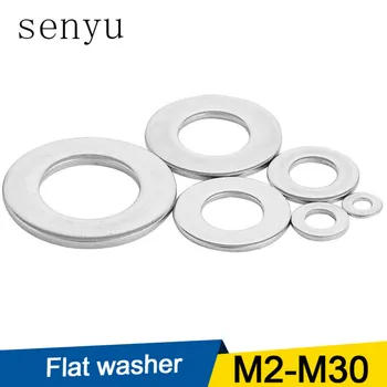 

1/100pcs Flat Washer M2 M2.5 M3 M4 M5 M6 M8 M10 M12 M14 M16 M18 M20 M22 M27 Stainless Steel Washers Plain Washer Gaskets DIN125