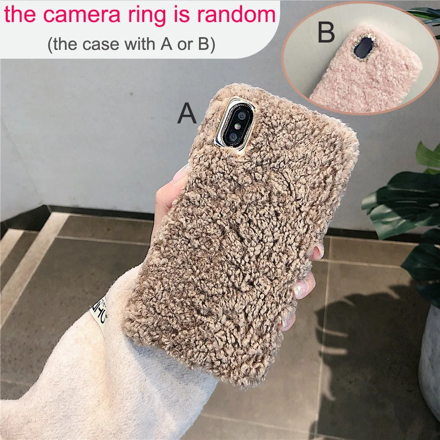 Чехол для Oppo Рено ACE 2 2Z Z 10X F9 F11 Pro A7X F1 F1S F5 F7 F3 плюс A73 A75 A83 A1 A3 A5 A3S A1K A7 с милыми меховыми чехол Крышка - Цвет: light brown--ym