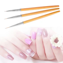 1 комплект; Новинка; Лидер продаж для рисования ногтей набор инструментов 3 шт./компл. ногтей искусство линии профессиональная ручка щетка для ногтей мастерство 3D дизайн ногтей