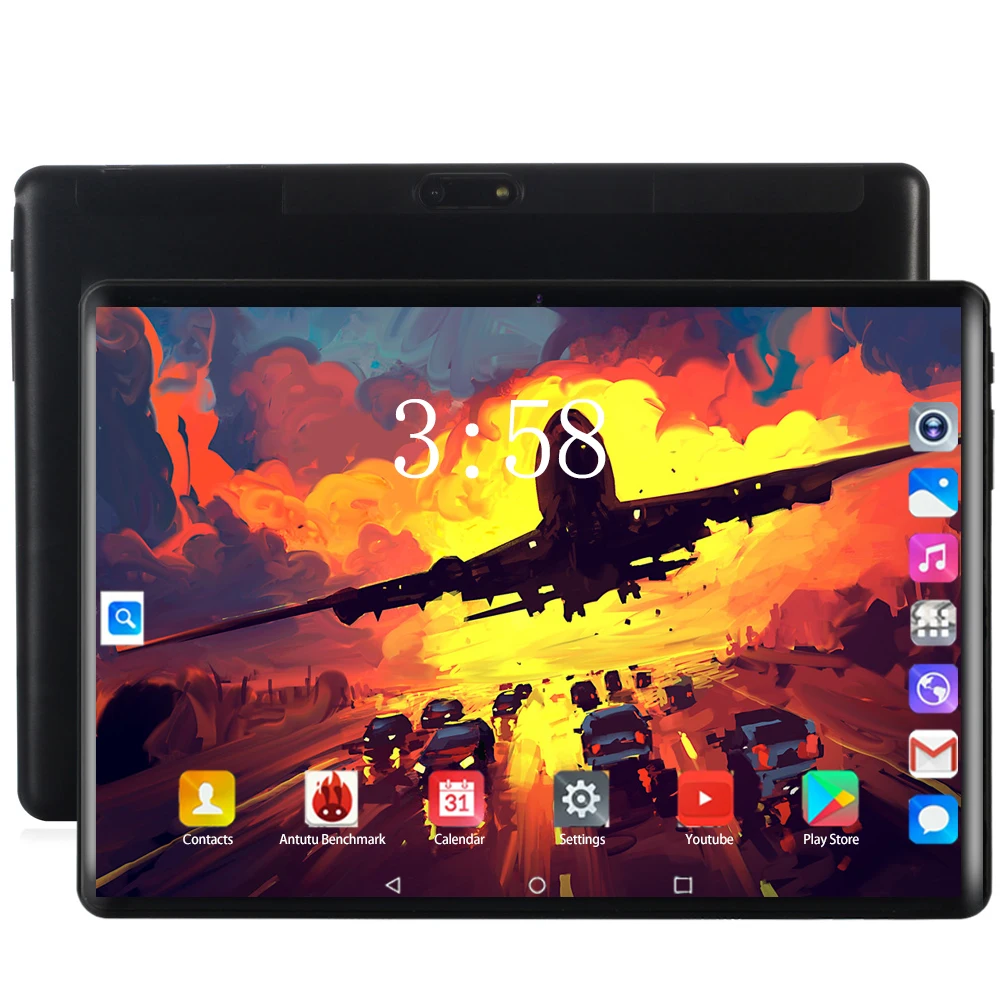 Tableta de 10 pulgadas con Bluetooth, Wifi, Android 2021, Global, 128G, ocho núcleos, 6GB RAM, 64GB de 128GB ROM, tarjetas SIM duales, 10, novedad de 9,0