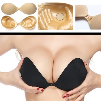 

Sexy Strapless Bra Underwear Invisible Bralette Femme Stick On Adhesive Breast Lift Tape Silicone Push Up Bras Wireless Backless