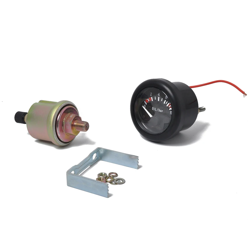 12V Boat Marine 0-10 bar Oil Pressure Gauge Pointer Meter 2