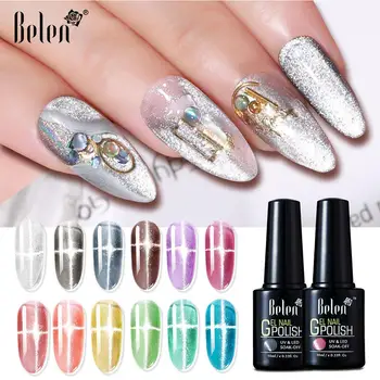 

Belen Crystal Snowlight Magnetic 5D Cat Eye UV Gel Nail Polish Semi Permanent Soak Off Magnet Jade Effect Gel Varnish 10ML