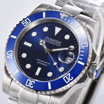 

OUMASHI luxury brand automatic mechanical watch for the Men's watches men 40mm sapphire glass Luminous date Stainless steel