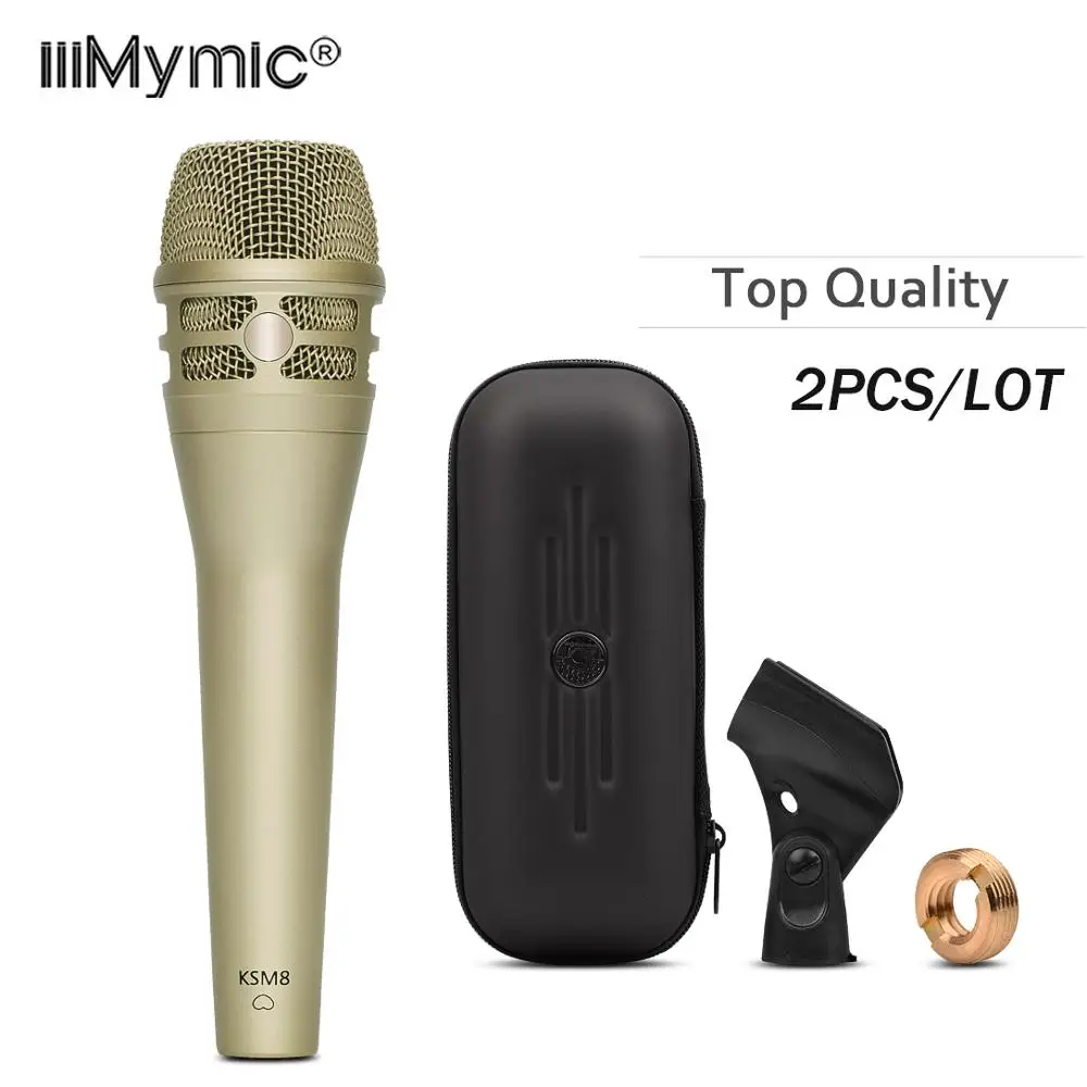 2 шт./лот высокое качество K8 Live Vocal проводной микрофон! Профессиональный K8/C ручной караоке супер-кардиоидный динамический Подкаст микрофон