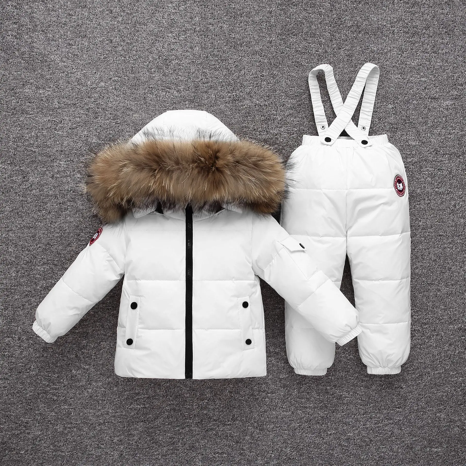 Boy Clothes Baby Girls Clothing Sets Sports Suits White Duck Down Outfit Newborn Christmas Autumn Winter 6-24 Monthes Ski Suit - Цвет: white