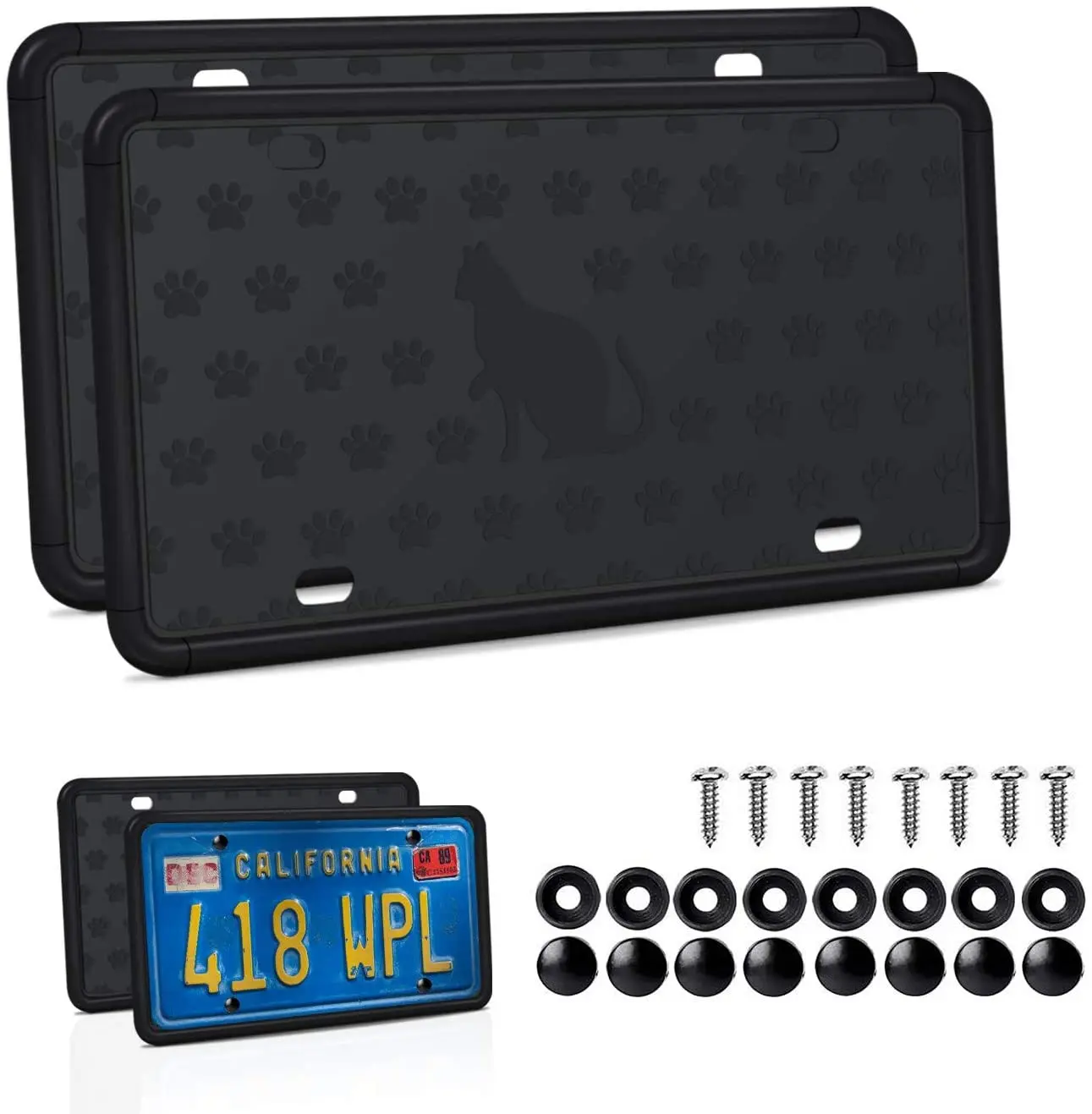

2 Pack Flawless Silicone License Plate Frame - Rust-Proof. Rattle-Proof. Weather-Proof.