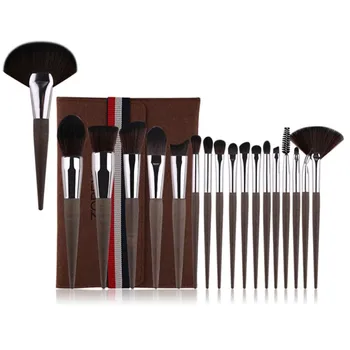 

18pcs Makeup Brushes Kit Loose Powder Brush Foundation Blush Brush Eyebrow Comb Fan Brush Set With Bag Easy to Use