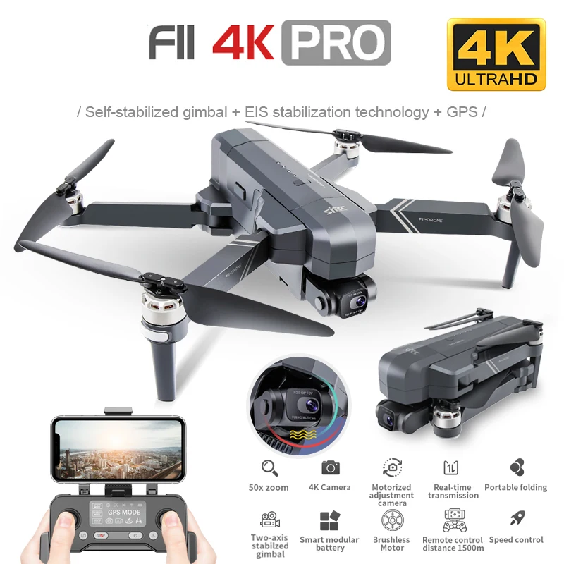 SJRC F11 PRO GPS Дрон с Wifi FPV 1080 P/2 K HD камерой бесщеточный Квадрокоптер 25 минут время