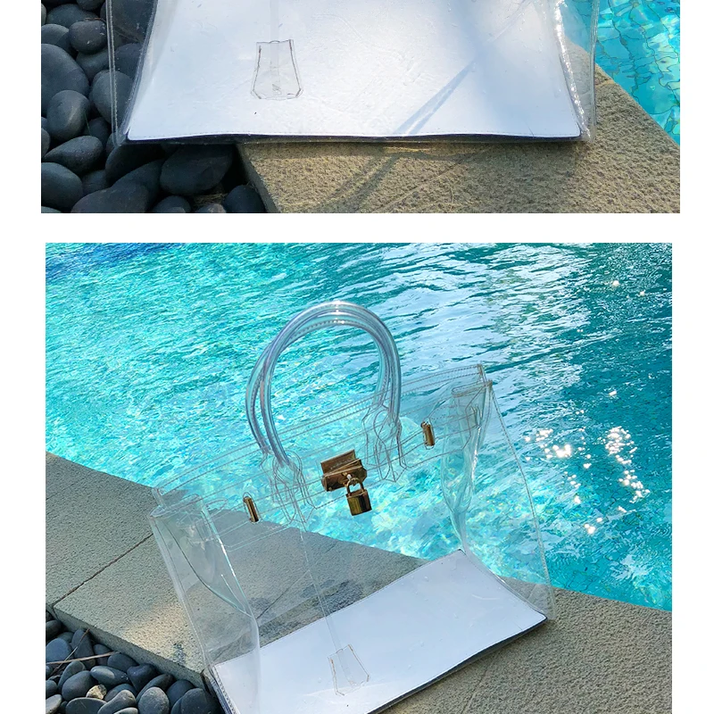 Роскошные прозрачные сумки женские дизайнерские летние диагональные сумки пляжная прозрачная сумка через плечо