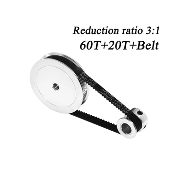 

GKTOOLS Timing Belt Pulley GT2 60 teeth 20 teeth Reduction 3:1/1:3 3D printer accessories belt width 6mm Bore 5/10mm.
