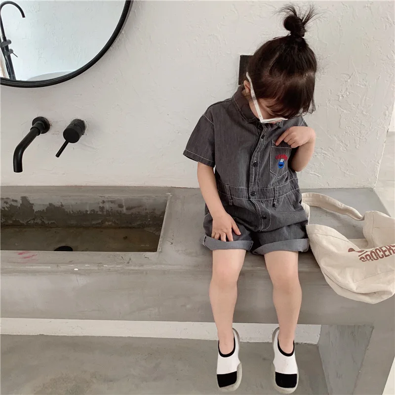 Unibaby2019 Южная Корея Детская одежда INS для мужчин и женщин Детская уличная мягкая моющаяся рабочая одежда ковбойский комбинезон