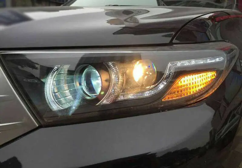 Для Toyota Highlander 2011 2012 2013 HID Turn High + ближнего света линзы фар в сборе|Фара для авто